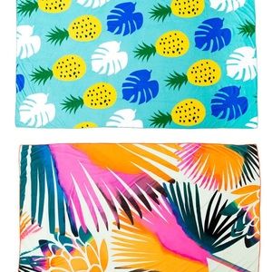Summer & Rose Pineapple/Rocky Palm Print Towels